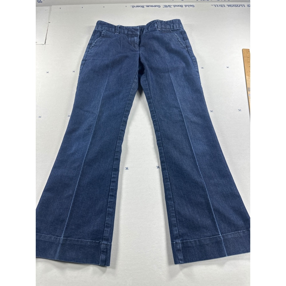 The Limited 678 Denim Jeans Womens 6 Dark Wash Wide Leg Trouser Crease Blue